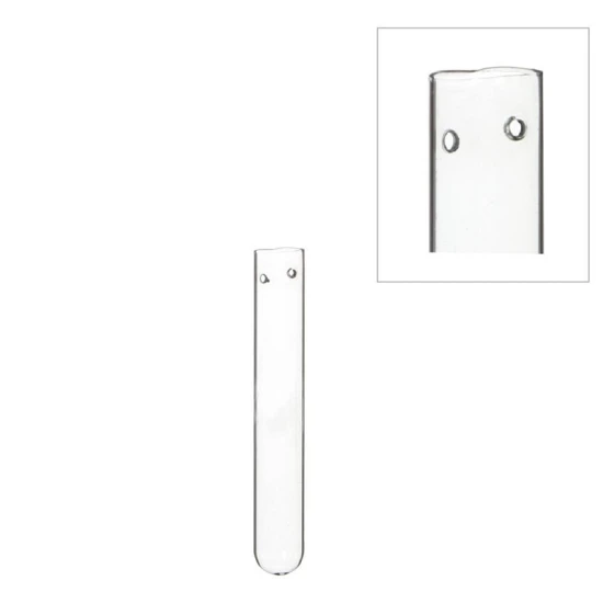 GLAZEN BUISJE (BLOEMFLESJE/PIPET) 3X28CM MET GAATJES 6ST