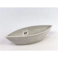 ECO FRIENDLY POT WHITE STONE 25*9.5*5.5CM