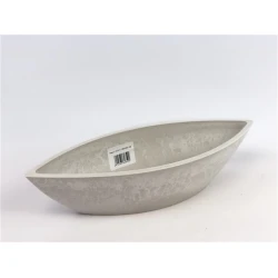 ECO FRIENDLY POT WHITE STONE 25*9.5*5.5CM