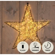 STER METAAL 56CM 500LED FLASH IP44 INDOOR/OUTDOOR TRAFO TIMER+DIMMER CLASSIC WARM