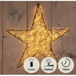 ETOILE METAL 56CM 500LED FLASH IP44 INDOOR/OUTDOOR TRAFO TIMER+DIMMER CLASSIC WARM