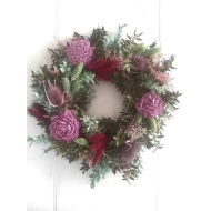 KRANS 30CM MIXED DRIED FLOWERS LILAC-ROSE   