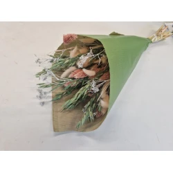 BOEKET KRAFT STANDARD SOFT PINK/GREEN