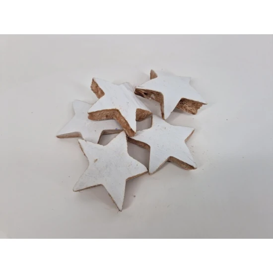 COCONUT STARS 7CM WHITE 5PCS