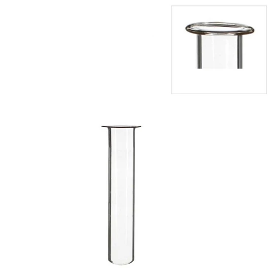 GLAZEN BUISJE (BLOEMFLESJE/PIPET) 1.5X10CM MET RAND 12ST