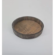 HOUTEN SCHAAL ROND 20X3CM GRIJS