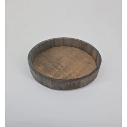 HOUTEN SCHAAL ROND 20X3CM GRIJS