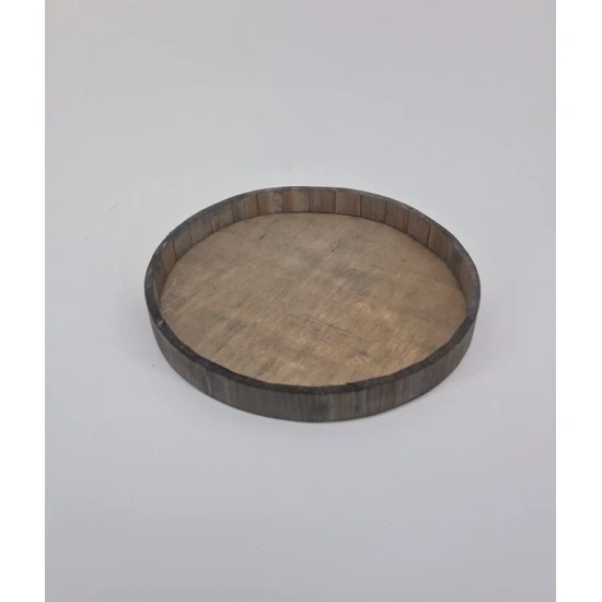HOUTEN SCHAAL ROND 30X3CM GRIJS