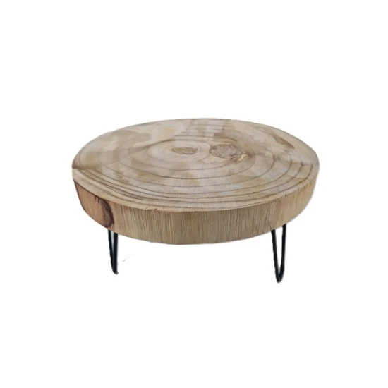 HOUTSCHIJF OP VOET PAULOWNIA D35 H20 NATUREL