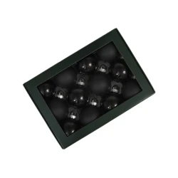 KERSTBOLLEN 57MM BLACK COMBI 12ST