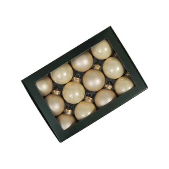 KERSTBOLLEN 57MM CHAMPAGNE COMBI 12ST