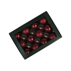 KERSTBOLLEN 57MM DARK RED COMBI 12ST