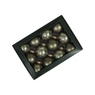 KERSTBOLLEN 57MM GRANITE GREEN 12ST