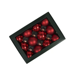 KERSTBOLLEN 57MM RED COMBI 12ST