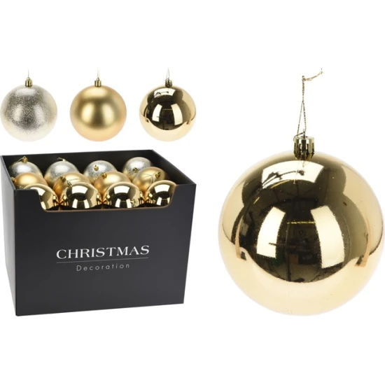 CHRISTMAS PLASTIC SPHERES 100MM GOLD 1PC
