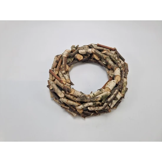 COURONNE PIECES DE BOULEAU 30CM