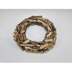 WREATH BIRCH BRANCHES THICK 40CM LIGHT