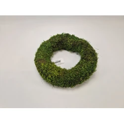 COURONNE MOUSSE VERT SATBILISEE 30CM