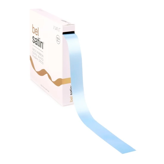 RUBAN BEL SATIN 100MX25MM ICE BLUE