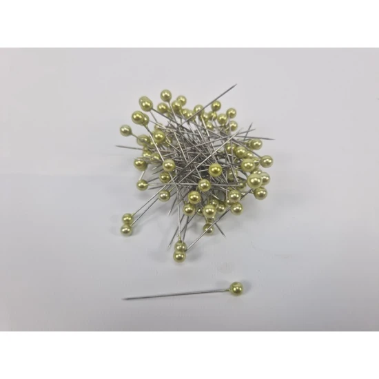 EPINGLES A TETE DE PERLE D6XL55 VERT POMME 100PCS