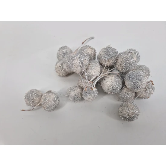 PLANE TREE BULBS WHITE + GLITTER SILVER