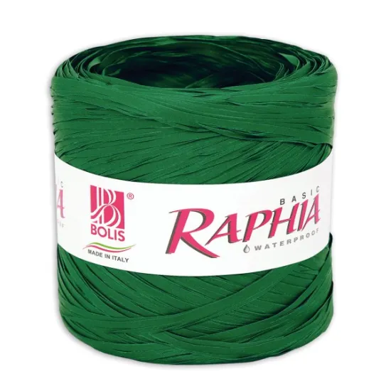RAFFIA DONKERGROEN 200M