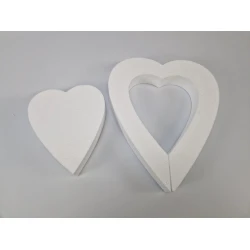 STYROPOR COEUR FERME 25CM + COEUR OUVERT 40CM