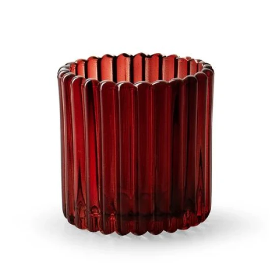 VERRE POUR CHAUFFE PLAT CROSBY ROUGE FONCE D9 H9CM