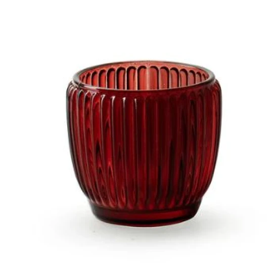 TEA LIGHT GLASS MILLIE RED H7 D8CM