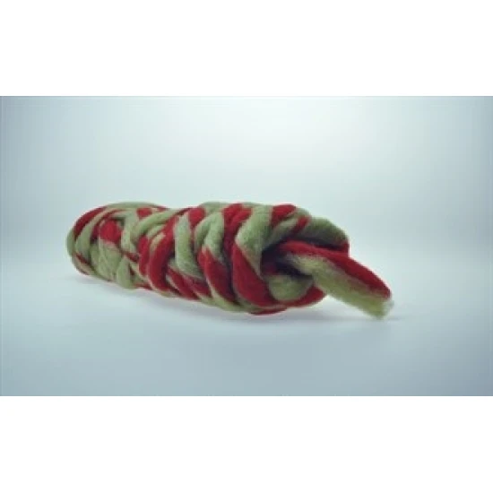 WOOL RIBBON TWIST 15M RED/GREEN