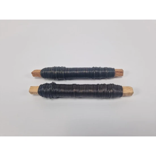 FIL DE FER  REQUIT SUR BATONNET EN BOIS 0.60MM 45M 100GR 2PCS HOBBY