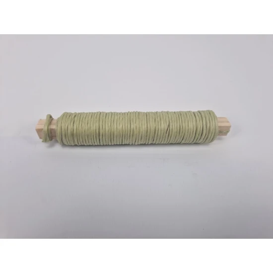 FIL PAPIER (PAPER WIRE) VERT FONCE SUR BATONNET EN BOIS 0.80MM 22M HOBBY