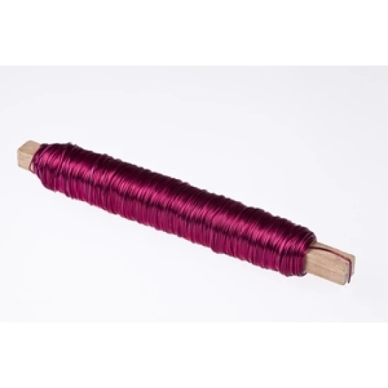 FIL DE FER  PINK SUR BATONNET EN BOIS 0.50MM 50M 100GR HOBBY