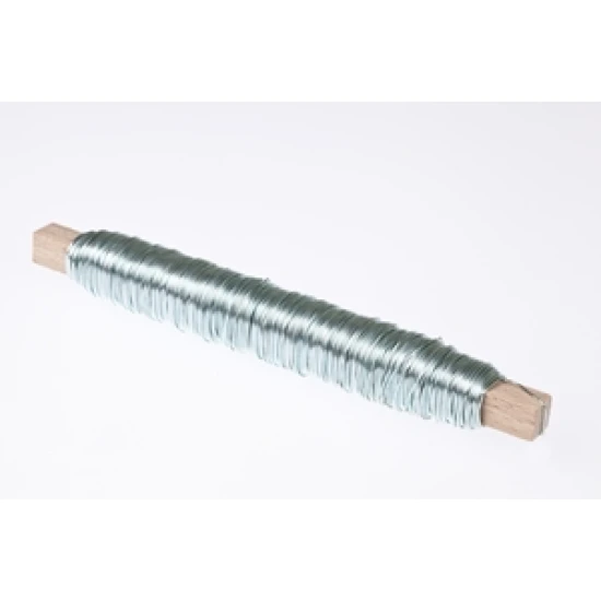 FIL DE FER  BLEU CLAIR SUR BATONNET EN BOIS 0.50MM 50M 100GR HOBBY