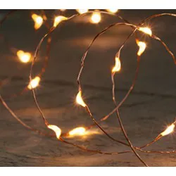 GUIRLANDE À PILES (SANS PILES!) INDOOR FIL CUIVRE 40L/2M LED CLASSIC BLANC