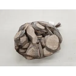 WOOD SLICES OVAL SMALL WHITE WASH +/-1KG