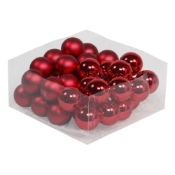 KERSTBOLLEN 40MM RED COMBI 36ST