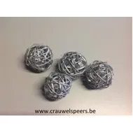 LATA BALL (BRANCH BALL) 6CM SILVER 25PCS