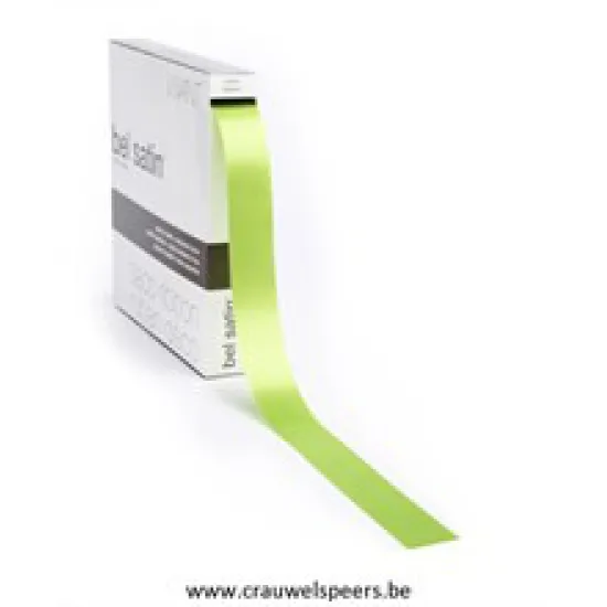 RUBAN BEL SATIN 100MX25MM VERT CLAIR