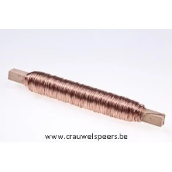 FIL DE FER  CUIVRE SUR BATONNET EN BOIS 0.50MM 50M 100GR