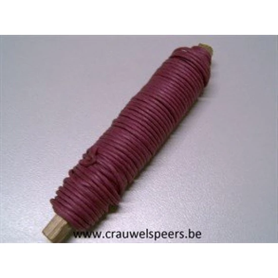 PAPER BINDING WIRE (PAPER WIRE) AUBERGINE ON WOODEN PEG 0.80MM 22M 1PC