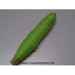 FIL PAPIER (PAPER WIRE) VERT POMME (LIME GREEN) SUR BATONNET EN BOIS 0.80MM 22M 1PC